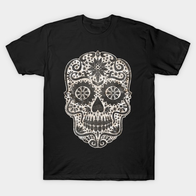 Gothic Day Of The Dead - Stars Sugar Skull 3 T-Shirt by EDDArt